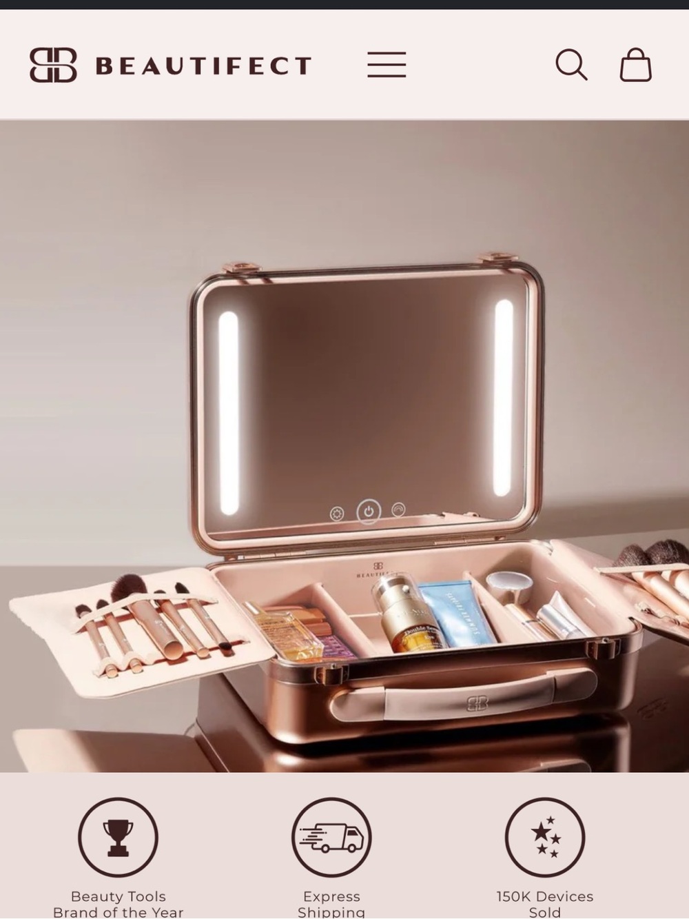 BEAUTIFECT BOX NUDE with 5 lighting modes and brightness settings